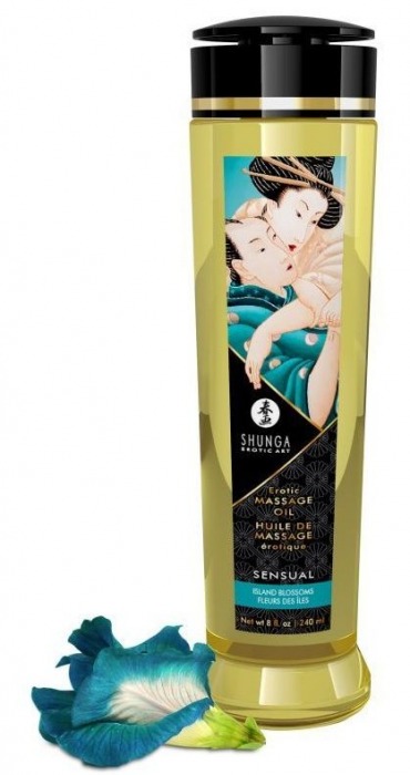 Массажное масло Sensual с цветочным ароматом - 240 мл. - Shunga - купить с доставкой в Красногорске