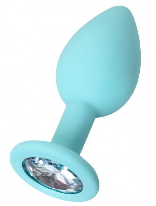 Мятная анальная пробка с прозрачным кристаллом Brilliant - 7 см. - ToyFa - купить с доставкой в Красногорске