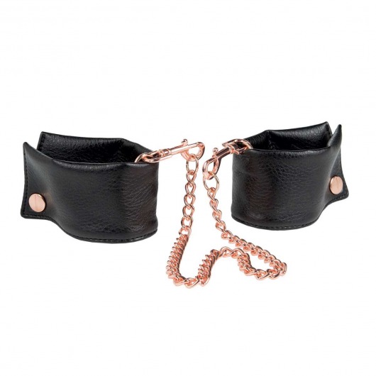 Черные мягкие наручники Entice French Cuffs с цепью - California Exotic Novelties - купить с доставкой в Красногорске