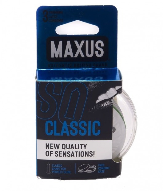 Классические презервативы в пластиковом кейсе MAXUS Classic - 3 шт. - Maxus - купить с доставкой в Красногорске
