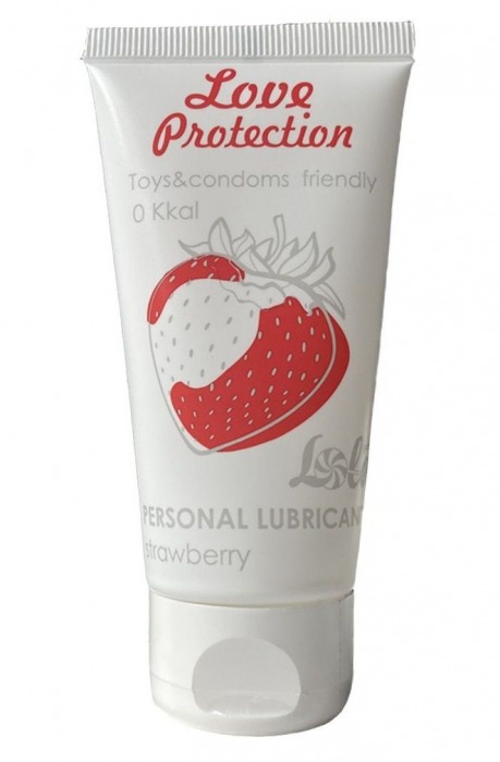 Лубрикант на водной основе с ароматом малины Love Protection Strawberry - 50 мл. - Lola Games - купить с доставкой в Красногорске