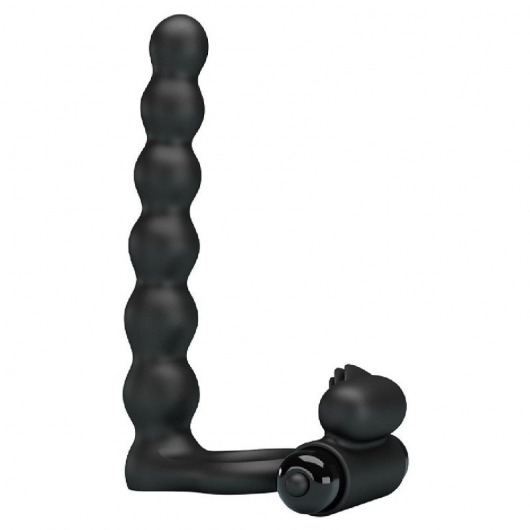 Черная насадка для двойной стимуляции Hercules Penis Sheath III - 15,3 см. - Baile - купить с доставкой в Красногорске