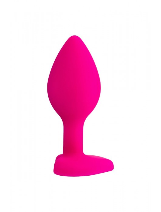 Розовая анальная втулка Diamond Heart с прозрачным кристаллом - 7 см. - ToyFa - купить с доставкой в Красногорске