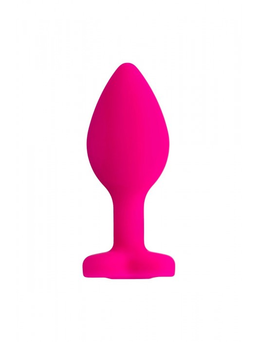 Розовая анальная втулка Diamond Heart с прозрачным кристаллом - 7 см. - ToyFa - купить с доставкой в Красногорске