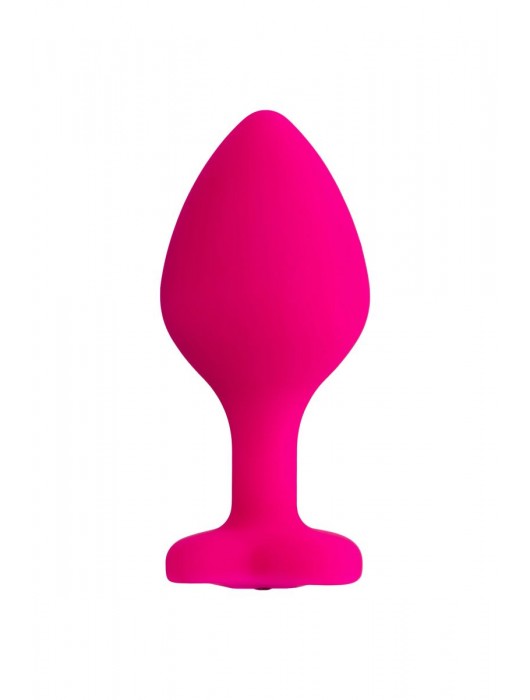 Розовая анальная втулка Diamond Heart с прозрачным кристаллом - 8 см. - ToyFa - купить с доставкой в Красногорске