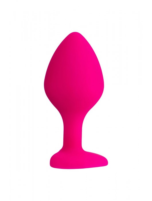 Розовая анальная втулка Diamond Heart с прозрачным кристаллом - 8 см. - ToyFa - купить с доставкой в Красногорске