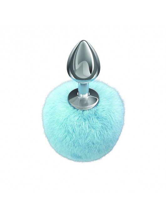Серебристая анальная пробка с голубым пушистым хвостиком Twinkle - Lola Games - купить с доставкой в Красногорске