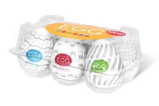 Набор из 6 мастурбаторов Tenga EGG Easy Beat с различным рельефом - Tenga - в Красногорске купить с доставкой