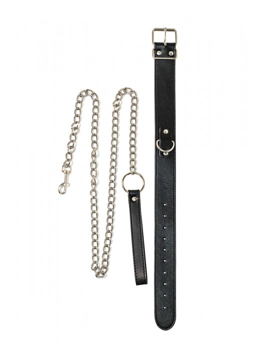 Черный ошейник с поводком Wild - Lola Games - купить с доставкой в Красногорске