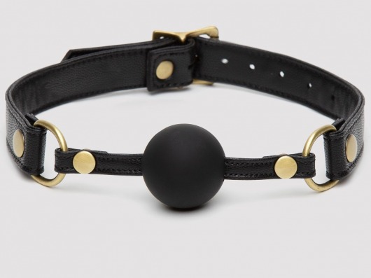Черный кляп-шар Bound to You Faux Leather Ball Gag - Fifty Shades of Grey - купить с доставкой в Красногорске