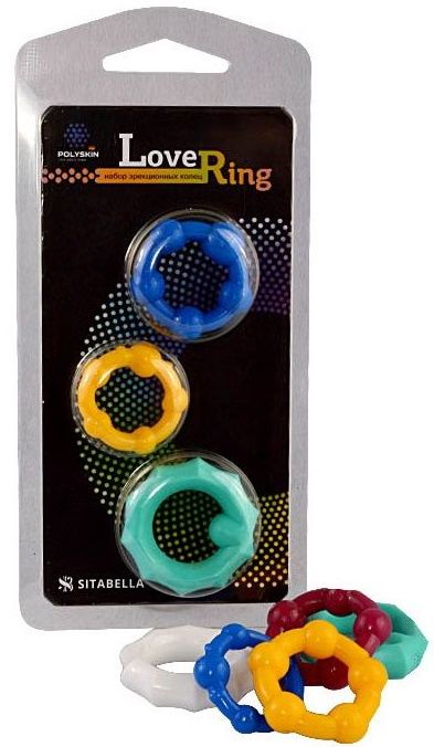 Набор из 3 цветных эрекционных колец Love Ring - Sitabella - в Красногорске купить с доставкой