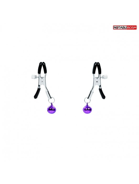 Оригинальные зажимы на соски с фиолетовыми шариками - Notabu - купить с доставкой в Красногорске