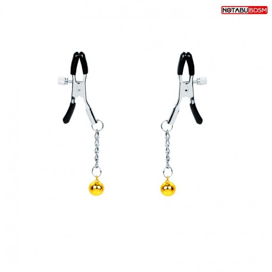 Оригинальные зажимы на соски с желтыми шариками - Notabu - купить с доставкой в Красногорске