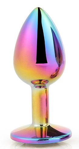 Голографическая анальная втулка с радужным кристаллом - 7,1 см. - Dream Toys - купить с доставкой в Красногорске