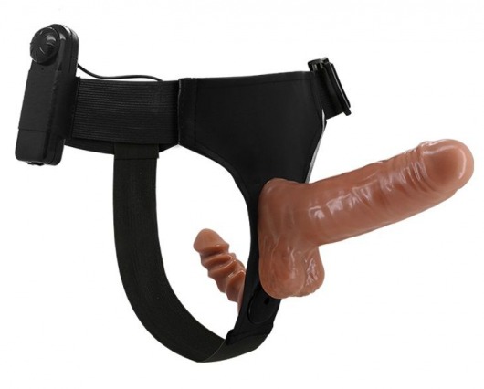 Страпон с вагинальной пробкой и вибрацией Ultra Passionate Harness - 16 см. - Baile - купить с доставкой в Красногорске
