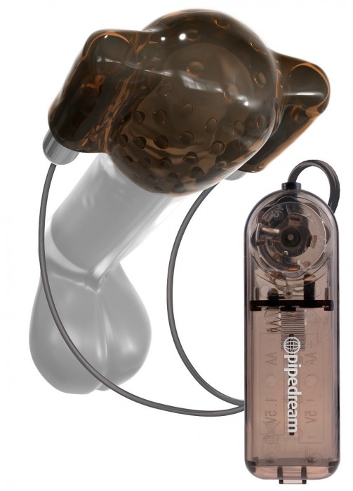 Дымчатый вибростимулятор головки пениса Dual Vibrating Head Teaser - Pipedream - в Красногорске купить с доставкой