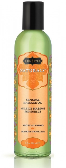 Массажное масло Naturals Tropical Mango с ароматом манго - 236 мл. - Kama Sutra - купить с доставкой в Красногорске
