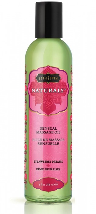 Массажное масло Naturals Strawberry Dreams с ароматом клубники - 236 мл. - Kama Sutra - купить с доставкой в Красногорске
