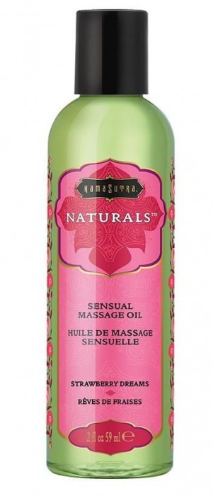 Массажное масло Naturals Strawberry Dreams с ароматом клубники - 59 мл. - Kama Sutra - купить с доставкой в Красногорске