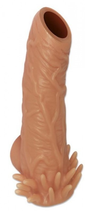 Телесная насадка с усиками и открытой головкой Nude Sleeve L - 14 см. - KOKOS - в Красногорске купить с доставкой