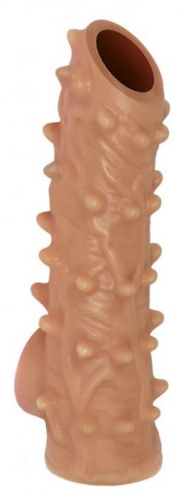 Телесная насадка с шипами и открытой головкой Nude Sleeve M - 12 см. - KOKOS - в Красногорске купить с доставкой