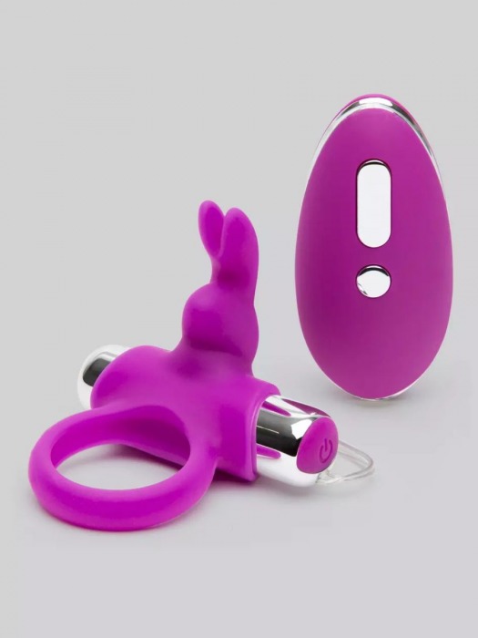 Лиловое виброкольцо с пультом ДУ Remote Control Cock Ring - Happy Rabbit - в Красногорске купить с доставкой
