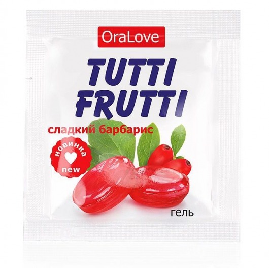 Гель-смазка Tutti-frutti со вкусом барбариса - 4 гр. - Биоритм - купить с доставкой в Красногорске