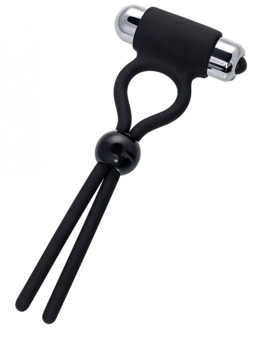 Черное эрекционное лассо Ect с виброэлементом - A-toys - в Красногорске купить с доставкой