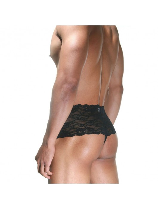 Мужские трусы с открытой интимной зоной и широким кружевным поясом - La Blinque купить с доставкой