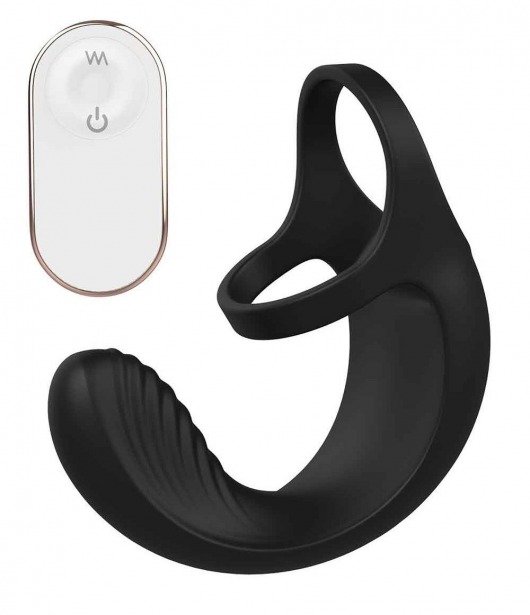 Черный анальный стимулятор с эрекционными кольцами Remote Couple Teaser - Dream Toys - в Красногорске купить с доставкой