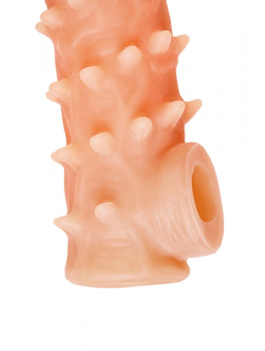 Телесная закрытая насадка с пупырышками Cock Sleeve Size L - 17,6 см. - KOKOS - в Красногорске купить с доставкой