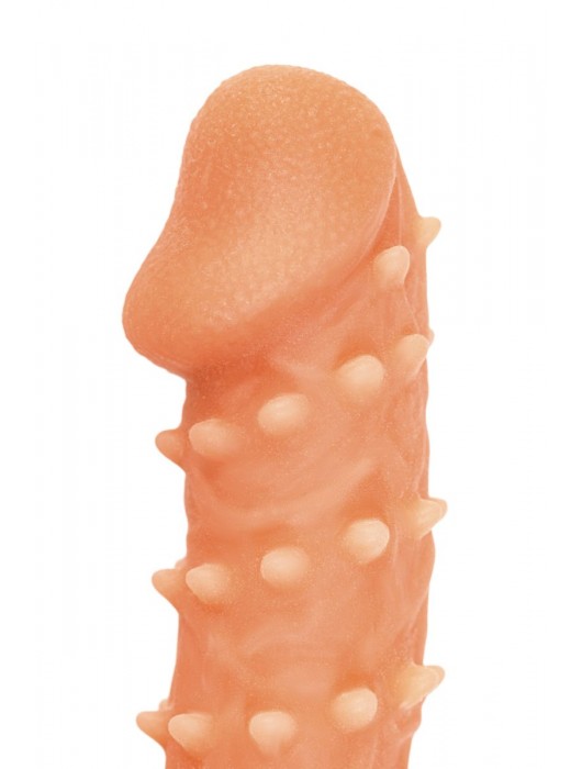 Телесная закрытая насадка с пупырышками Cock Sleeve Size L - 17,6 см. - KOKOS - в Красногорске купить с доставкой