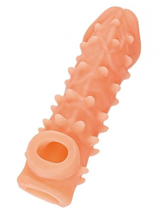 Телесная закрытая насадка с пупырышками Cock Sleeve Size L - 17,6 см. - KOKOS - в Красногорске купить с доставкой