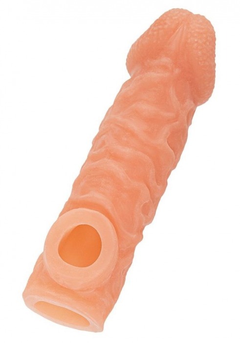 Телесная закрытая насадка с шершавой головкой Cock Sleeve Size L - 17,6 см. - KOKOS - в Красногорске купить с доставкой