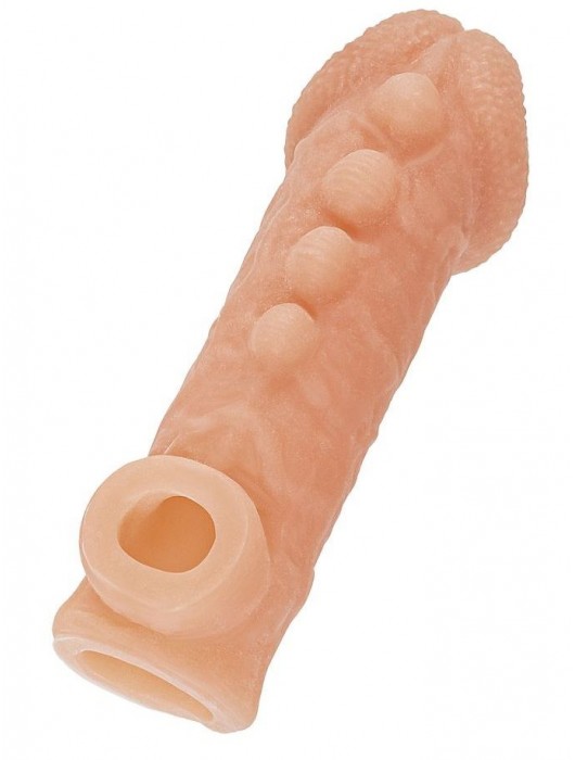 Телесная закрытая насадка с шишечками Cock Sleeve Size S - 13,8 см. - KOKOS - в Красногорске купить с доставкой