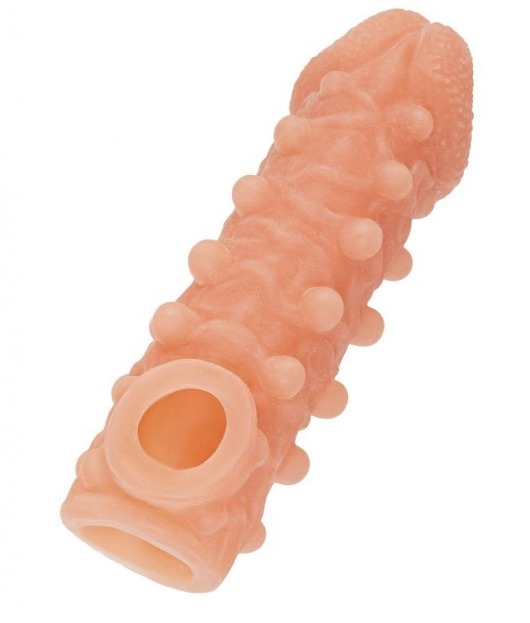 Телесная закрытая насадка с шариками Cock Sleeve Size L - 17,6 см. - KOKOS - в Красногорске купить с доставкой
