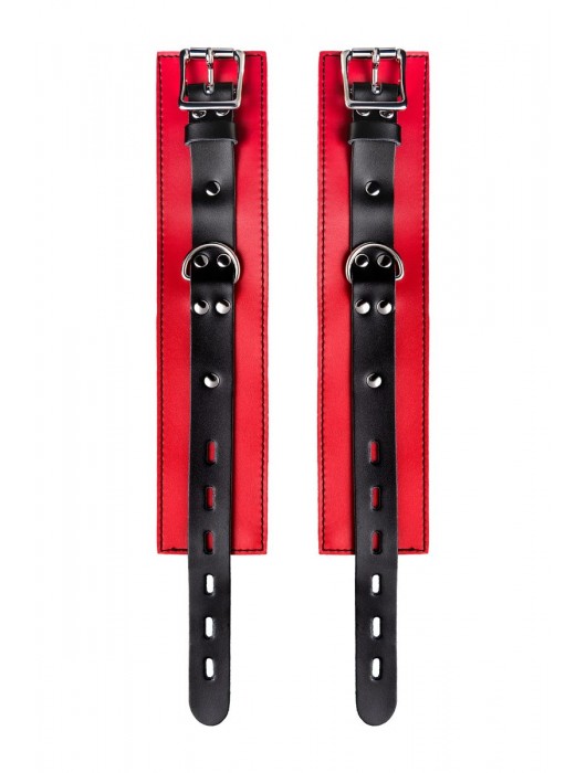 Красно-черные оковы на ноги из кожи - ToyFa - купить с доставкой в Красногорске