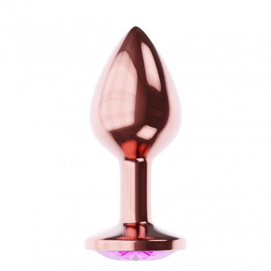 Пробка цвета розового золота с лиловым кристаллом Diamond Quartz Shine L - 8,3 см. - Lola Games - купить с доставкой в Красногорске