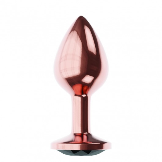 Пробка цвета розового золота с черным кристаллом Diamond Jet Shine L - 8,3 см. - Lola Games - купить с доставкой в Красногорске