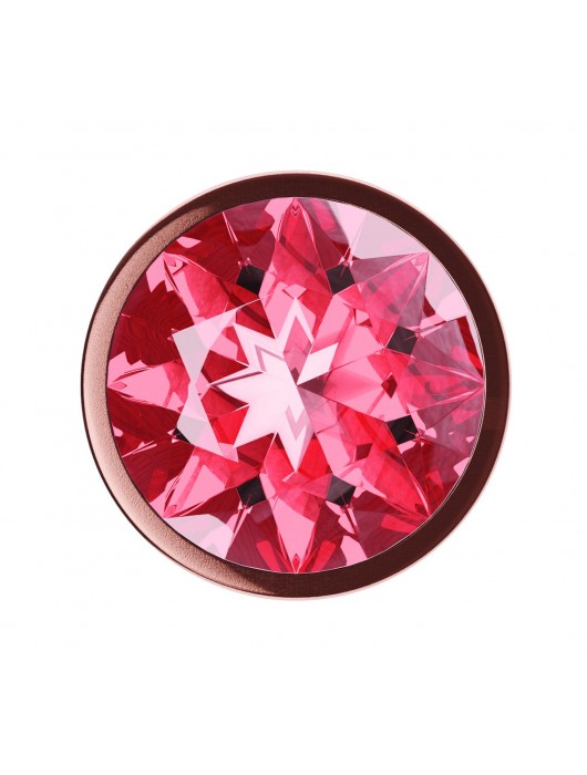 Пробка цвета розового золота с малиновым кристаллом Diamond Ruby Shine L - 8,3 см. - Lola Games - купить с доставкой в Красногорске