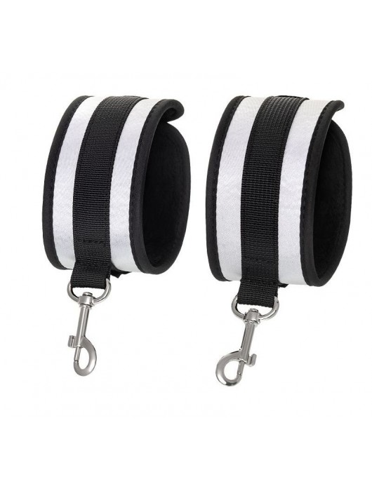 Серебристо-черные наручники Anonymo - ToyFa - купить с доставкой в Красногорске