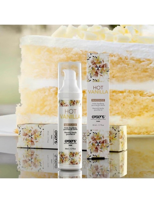 Разогревающее массажное масло с ароматом ванили Gourmet Hot Vanilla - 50 мл. - Exsens - купить с доставкой в Красногорске