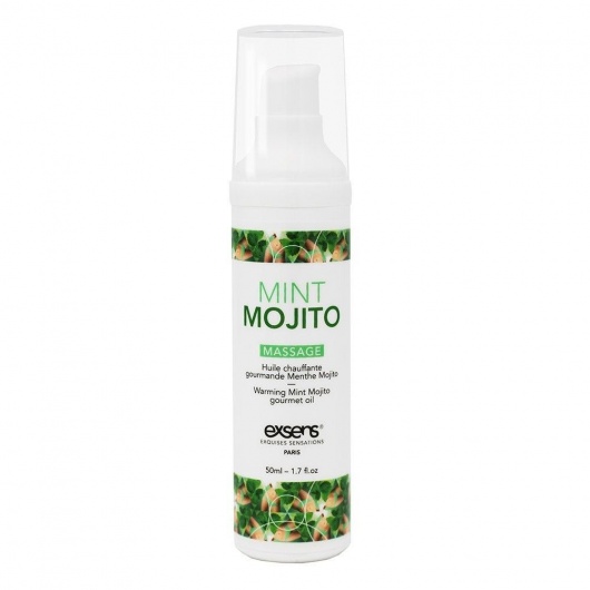Разогревающее массажное масло с ароматом мохито Gourmet Mint Mojito - 50 мл. - Exsens - купить с доставкой в Красногорске