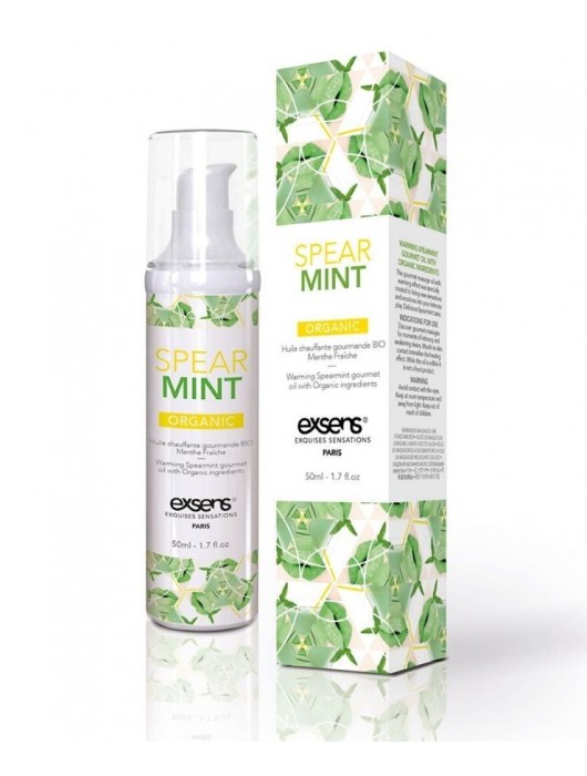 Разогревающее массажное масло Gourmet Spearmint Organic с органическими ингредиентами - 50 мл. - Exsens - купить с доставкой в Красногорске