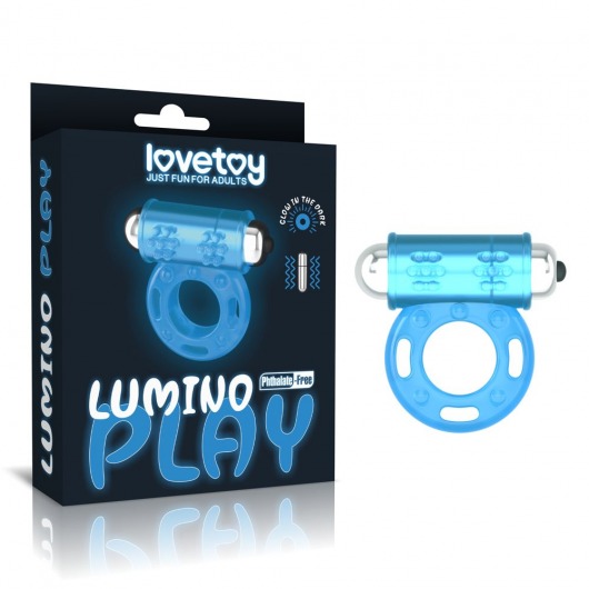 Голубое, светящееся в темноте эрекционное виброкольцо Lumino Play Vibrating Penis Ring - Lovetoy - в Красногорске купить с доставкой
