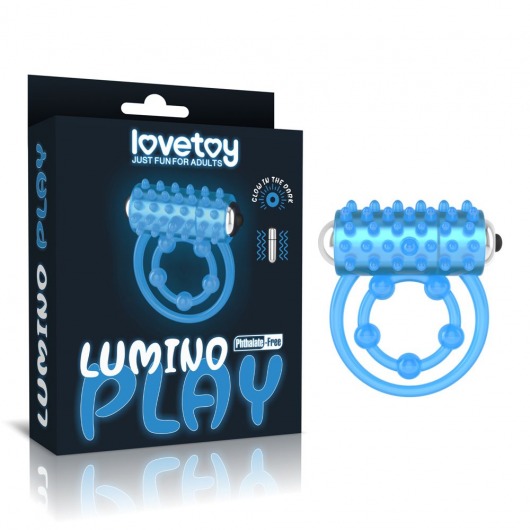 Голубое, светящееся в темноте виброкольцо Lumino Play Vibrating Penis Ring - Lovetoy - в Красногорске купить с доставкой