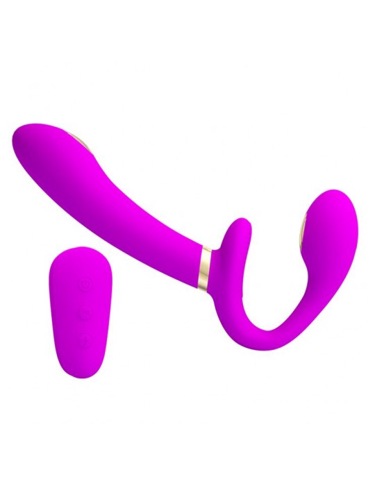 Лиловый безремневой страпон с функцией электростимуляции Thunderbird - Baile - купить с доставкой в Красногорске