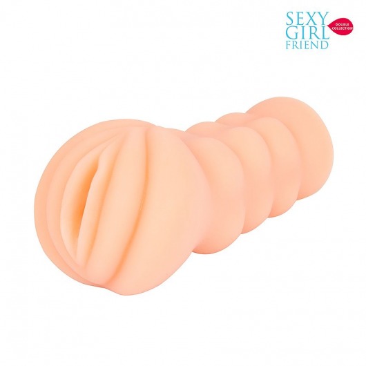 Телесный мастурбатор-вагина с комплектом эрекционных колец - Bior toys - в Красногорске купить с доставкой