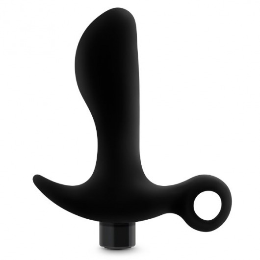 Черный анальный вибратор Silicone Vibrating Prostate Massager 01 - 10,8 см. - Blush Novelties - в Красногорске купить с доставкой