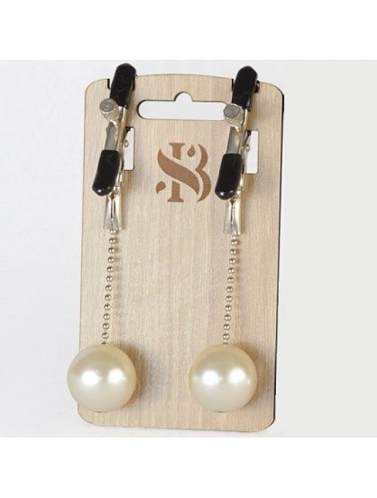 Зажимы на соски с бусинами под жемчуг Pearl - Sitabella - купить с доставкой в Красногорске